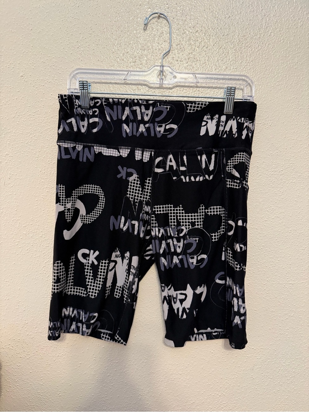 Calvin Klein Black & White Logo Bike Shorts - Picture 2 of 7